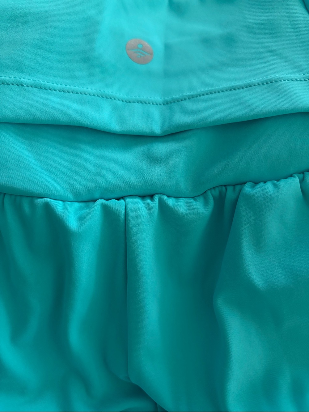 HALARA HighWaist Active Shorts Navy &Aqua 5 inch inseam Pockets for cell, unused - Picture 7 of 10